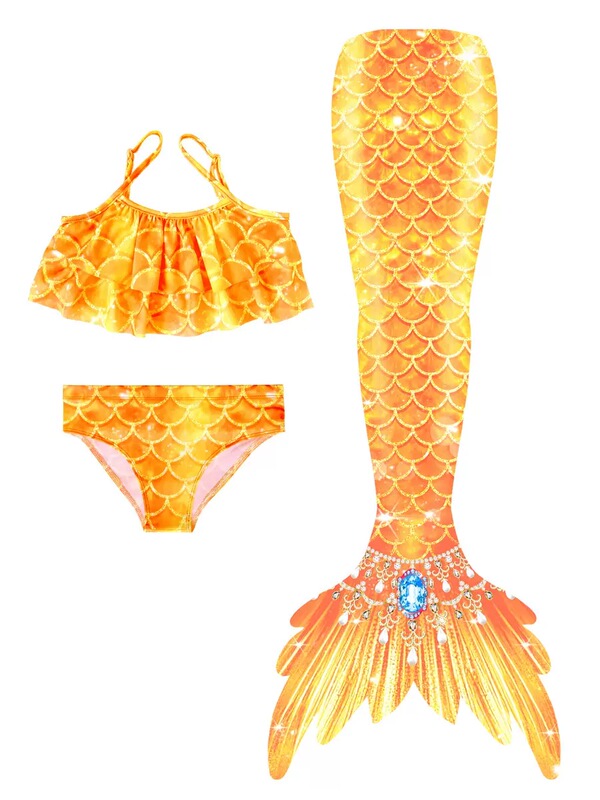 New ins Girls' Mermaid Princess Swimsuit Dress Children's Performance Fishtail Dress Holiday Outfit Performance