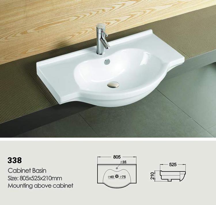 Guangheng Enterprise Store Ceramic Bathroom Tabletop Molding Handwash Apple Arc Water Basin Cabinet Basin