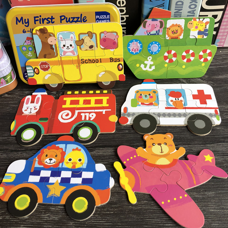 Early childhood children block traffic puzzle Early education puzzle Baby puzzle toy Building blocks for boys and girls 1-2-3-4-5 years old