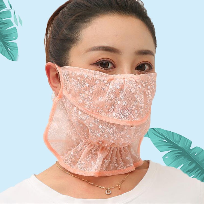 Opening mask Summer thin section female sunscreen mask female full face protective face anti-dust mouth riding cover veil male