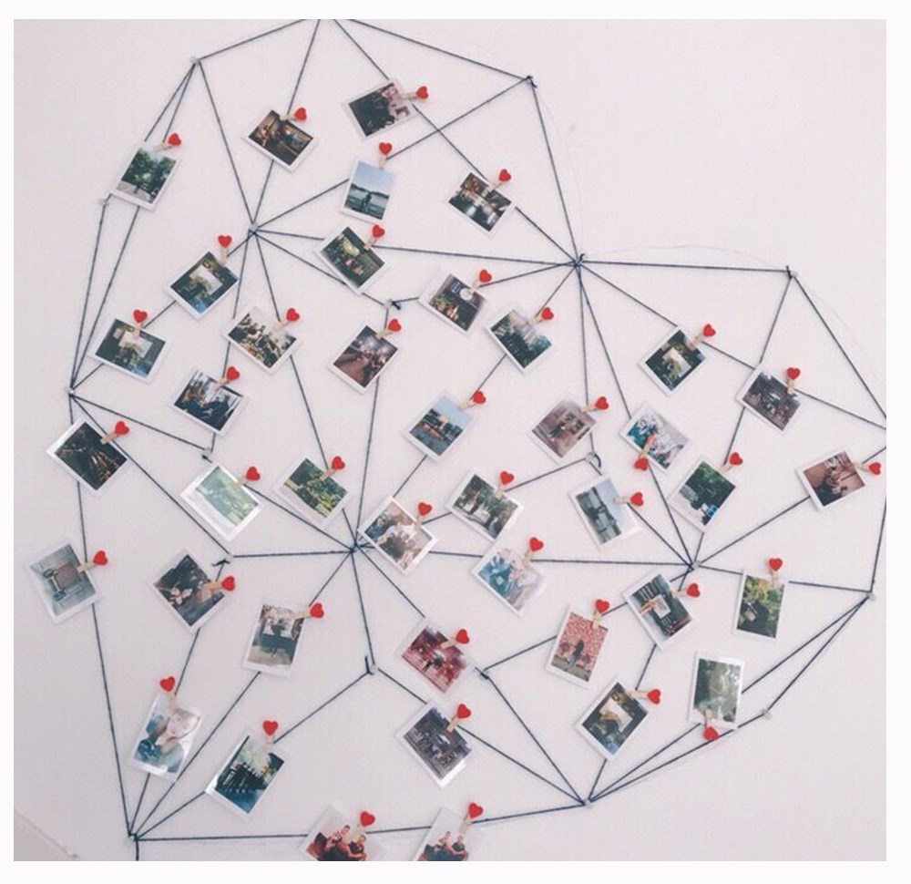 Han Style Net Red Wash Photos Photos Wall Decoration Flush print photo hanging photo-frame wall No-mark Nail Hemp Rope Clip