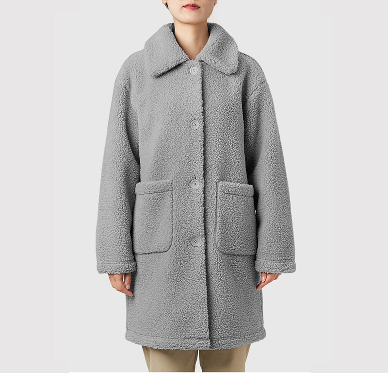Ludao Shiwuji Aav20247 Women's Teddy Velvet Jacket Women's Thickened Warm Lapel Mid-Length Jacket