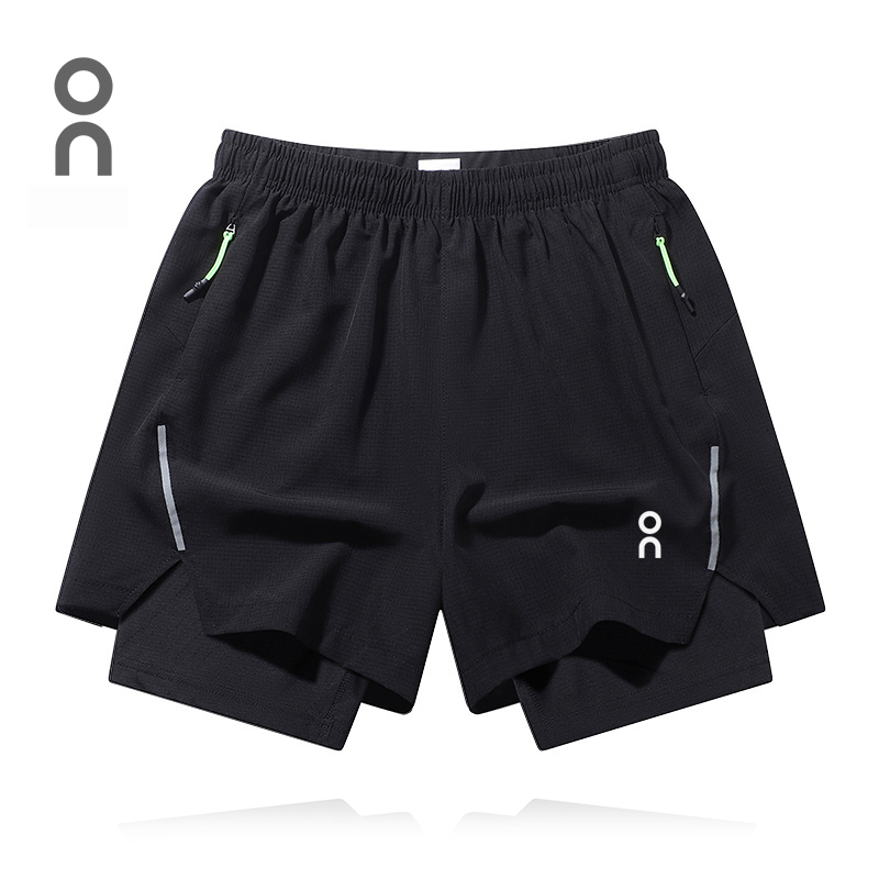 Fake Two-Piece Summer Sports Shorts for Men and Women, Quick-Drying Three-Quarter Running Track and Field Fitness Inner Lining Physical Exam American-Style Training Pants