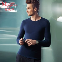 Manifin quần áo ấm nam thanh niên đồ lót nhiệt mùa thu quần áo cổ tròn nam dài tay cơ sở cashmere mùa thu và mùa đông áo lót giữ nhiệt nam