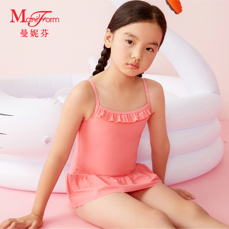 Manifold cute girl suspender swimsuit princess wind swimming children beach coat 21030534