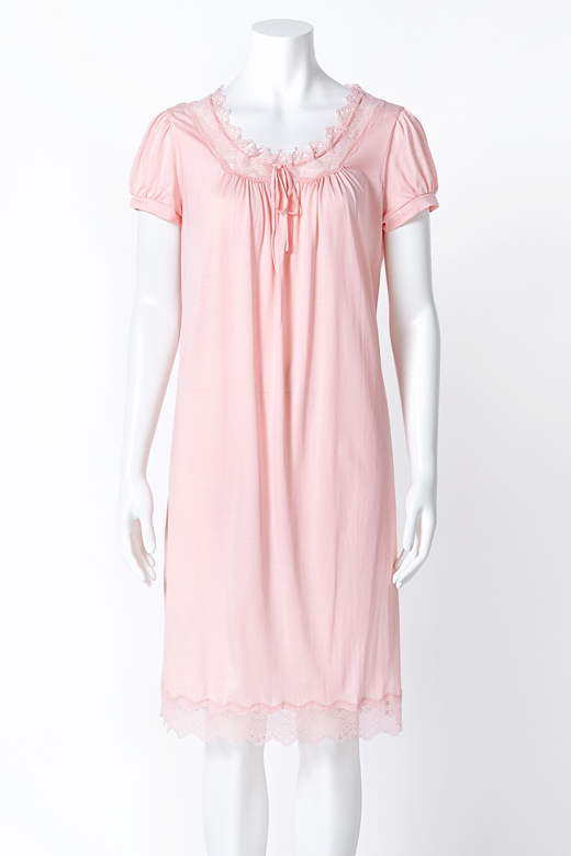 Bà Manifin nhà dịch vụ bông thoải mái ngắn tay nightdress đồ ngủ cổ tròn