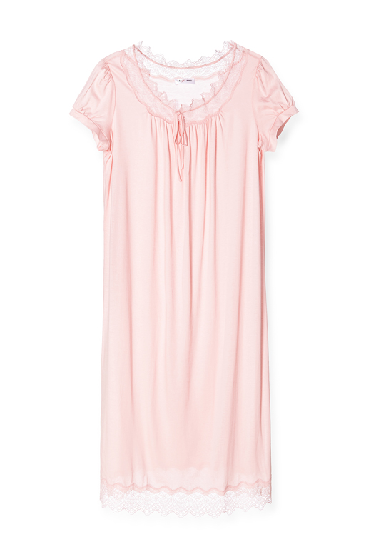 Bà Manifin nhà dịch vụ bông thoải mái ngắn tay nightdress đồ ngủ cổ tròn