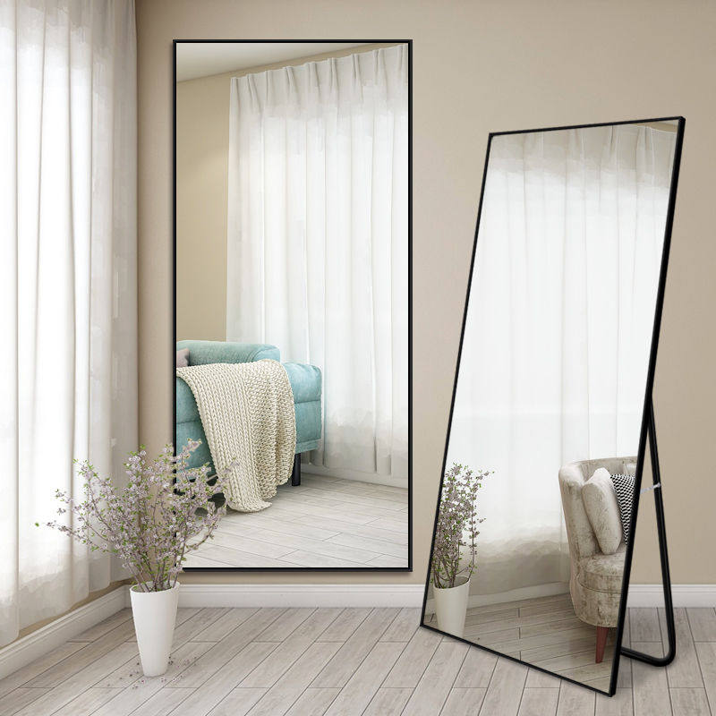 Dance Mirror Removable Folding Fold Home Floor Full Body Mirror Ins Wind Less Lady Netting Red Room Bedroom Full Body Mirror