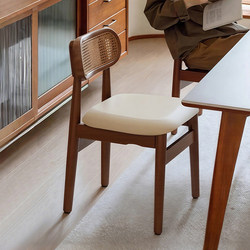 Solid Wood Dining Chair For Home Restaurant 2025 New arrival Chair Minimalist Modern Backrest Dining Table Chair Stool Middle Ancient Rattan Chair