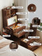 Solid wood dressing table small makeup table bedroom modern simple small apartment bedside table storage cabinet integrated flip
