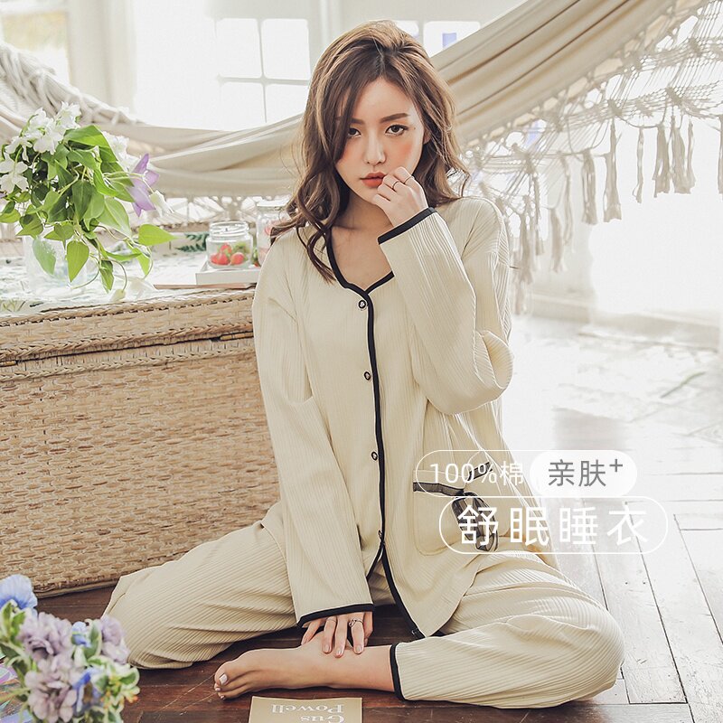 Ethnic Maz Pyjamas Lady 2022 New Spring spring Autumn season pure cotton long sleeves Summer can be worn outside the home Suits Suit