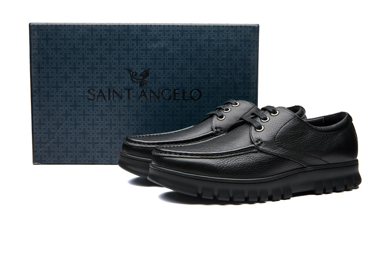 Baoxin Bird Business Giày da thông thường Mùa thu Thanh niên nam Tie Tie Head Head Flat with Low Cut Leather Leather Shoes Black F - Giày thấp giày thể thao gucci