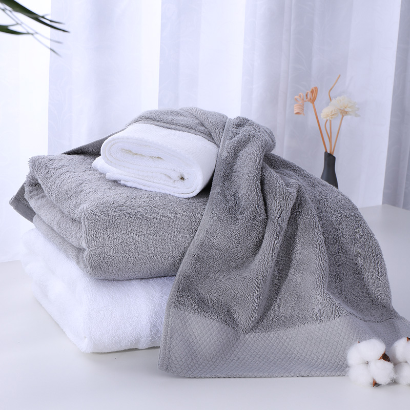 Beauty salon thick bath towel towel two-piece set adult household men and women cotton absorbent without hair can be customized