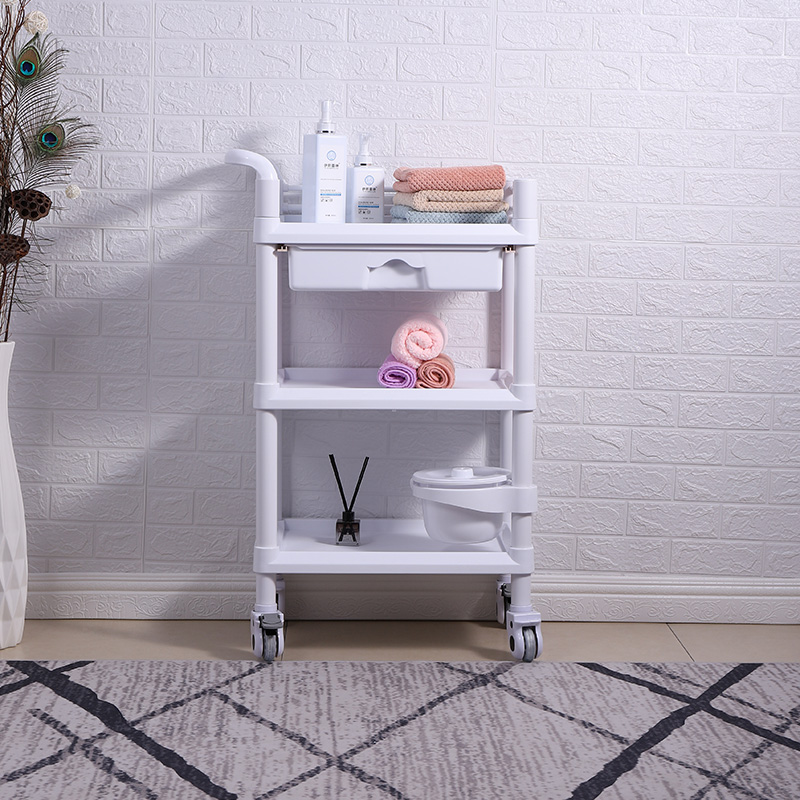 Beauty trolley beauty salon trolley rack small bubble instrument shelf three-layer hand push multi-function tool cart