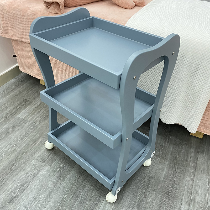 Beauty cart trolley compression solid wood high-grade wooden beauty salon special nail art mobile multi-functional shelf