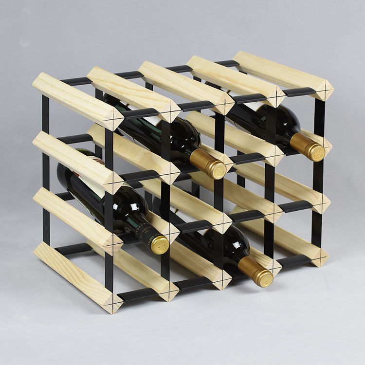 Solid wood square lattice red wine rack custom home dining room living room wine cellar bar wine cabinet wine storage layer shelf