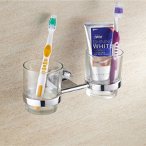 Non-perforated stainless steel household glass lovers cup holder toothbrush cup brush cup wash holder rinse cup wall hanging