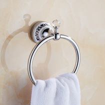 Non-perforated European toilet round towel ring bathroom wall towel storage hanging ring toilet towel hanger