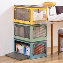 Book storage box foldable student book box dormitory book storage box transparent home storage book box