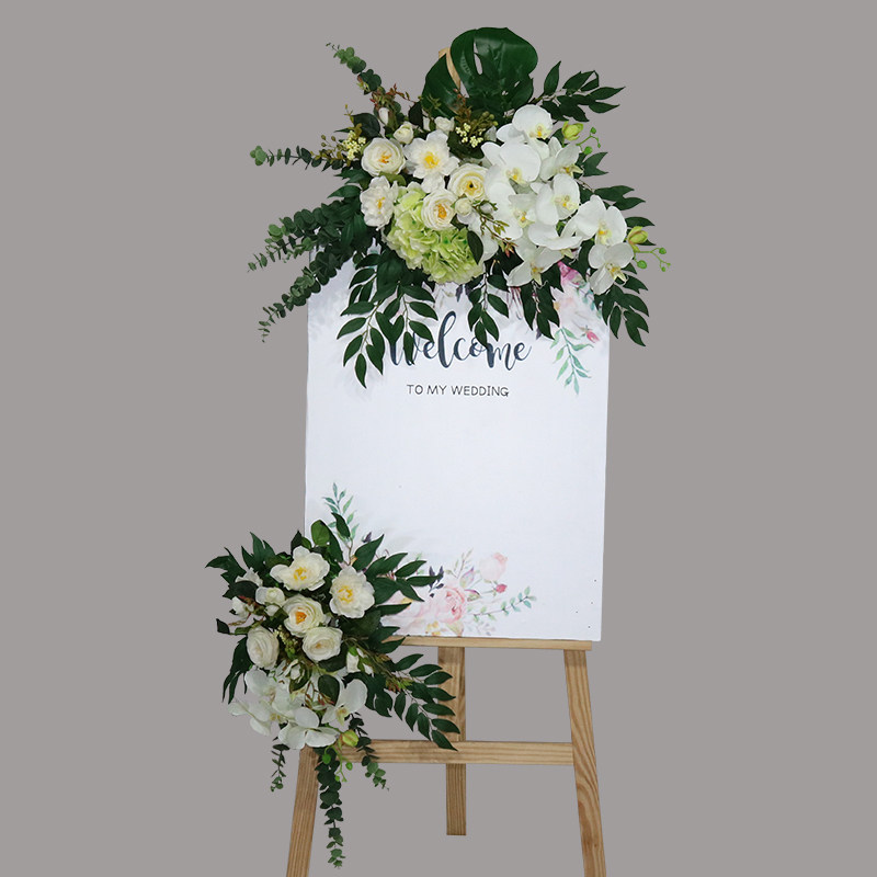 New Wedding Welcome Card Water Brand Flower Sign Flower Art Guide Sign Puts imitation silk flower art wedding props