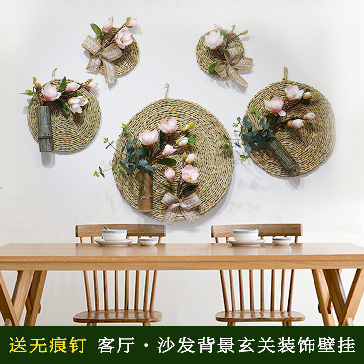 New Chinese rattan wall decoration wall decoration creative wall three-dimensional wall pendant living room sofa background wall decoration