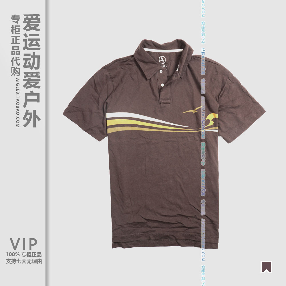 40% off VIP special AIGLE men's outdoor casual cotton POLO shirt Aigao printing short-sleeved T-shirt