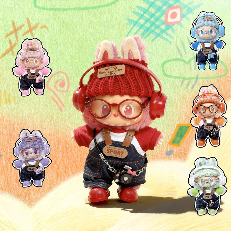 Frontline High Energy Labubu Third Generation Doll Clothes 17cm Doll Outfit Loyalty Hope Luck Labubu Clothes