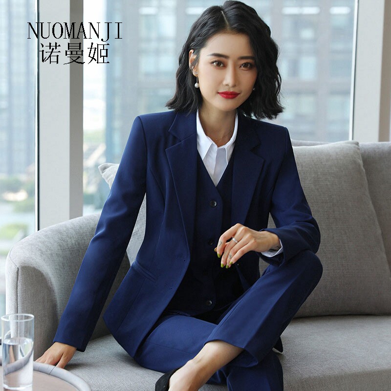 Norman Ji High-end Lady Long Sleeve Career Suit Four Sets Fashion 100 Hitch Suits Temperament Workwear
