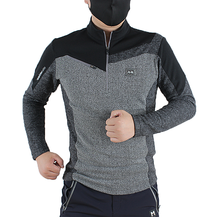 Outdoor Leisure Stand-up Collar Hooded Sweatshirt Men Long Sleeve T-Shirt Spring Autumn Season Knit Undershirt Mountaineering Quick Dry T-shirt Sashimi