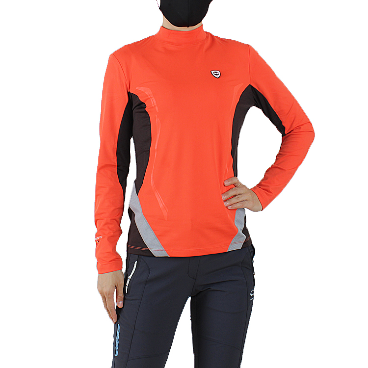 Spring and autumn running long-sleeved quick-drying clothes women slim stretch breathable round neck quick-drying color outdoor hiking T-shirt