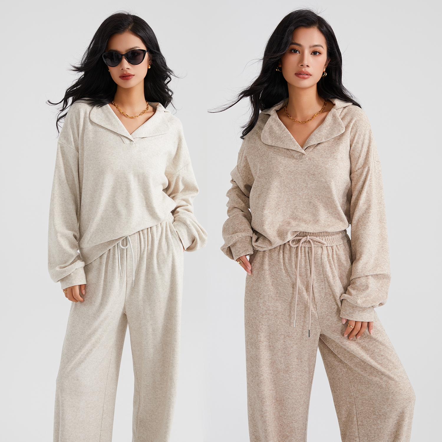 ZzZHANG (cloud-feeling pro-skin) casual fashion turned clothing suit women's autumn clothing comfortable and loose two sets-Taobao