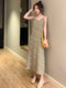 Gentle Floral Suspender Dress for Women, Spring and Summer New Style, Small Daisy V-Neck Slimming Inner Chiffon Long Dress