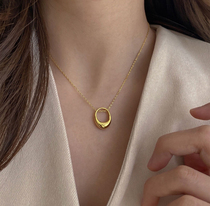 South Korea 2021 new niche necklace irregular circle choker women simple temperament Joker neck chain accessories women