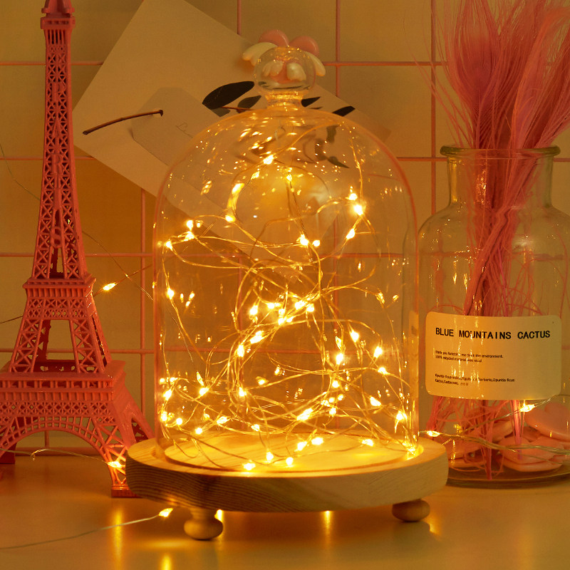   ins recommended LED stars copper wire strings round ball color flashing lights wedding decoration room dorm romantic selfie-Taobao