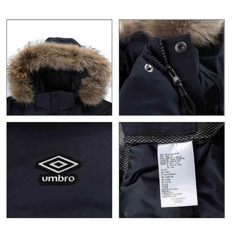 Umbro UMBRO nam mùa đông xuống áo khoác Hàn Quốc trùm đầu lông cổ áo dài xuống áo khoác nam ngỗng Canada - Thể thao xuống áo khoác áo phao cho bé trai