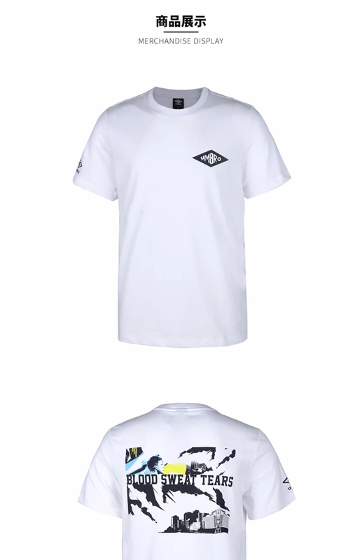 UMBRO Umbro 2020 xu hướng mới của nam giới trở lại mùa xuân Áo phông ngắn tay in thể thao cổ điển UO202AP2507 - Áo phông thể thao