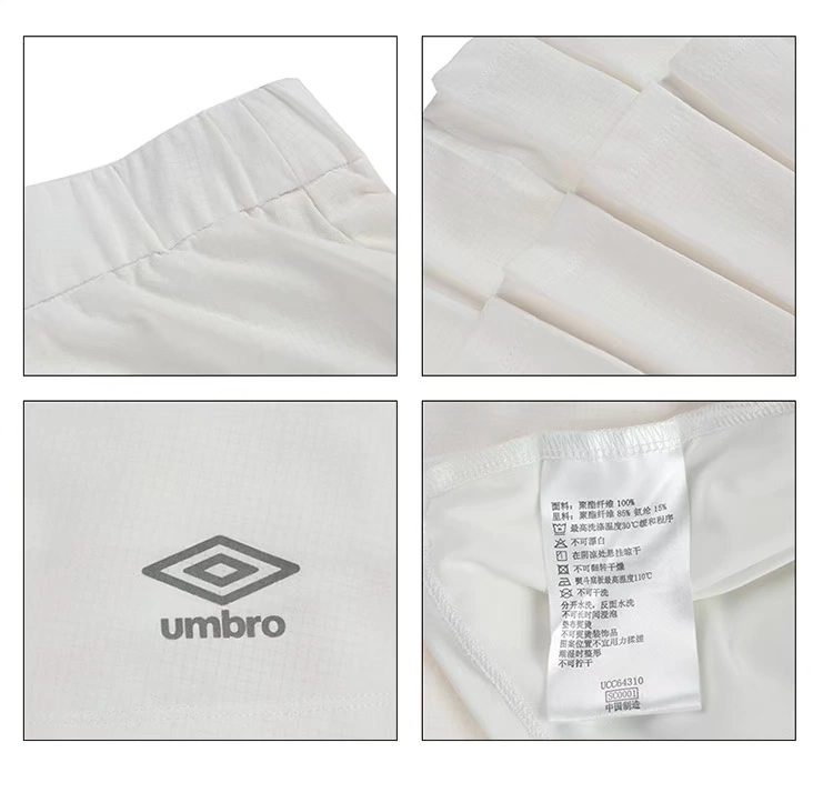 Umbro UMBRO của phụ nữ rung mạng âm thanh màu đỏ thể thao và giải trí Váy của phụ nữ màu rắn xếp nếp Một từ váy thể thao váy trắng nữ