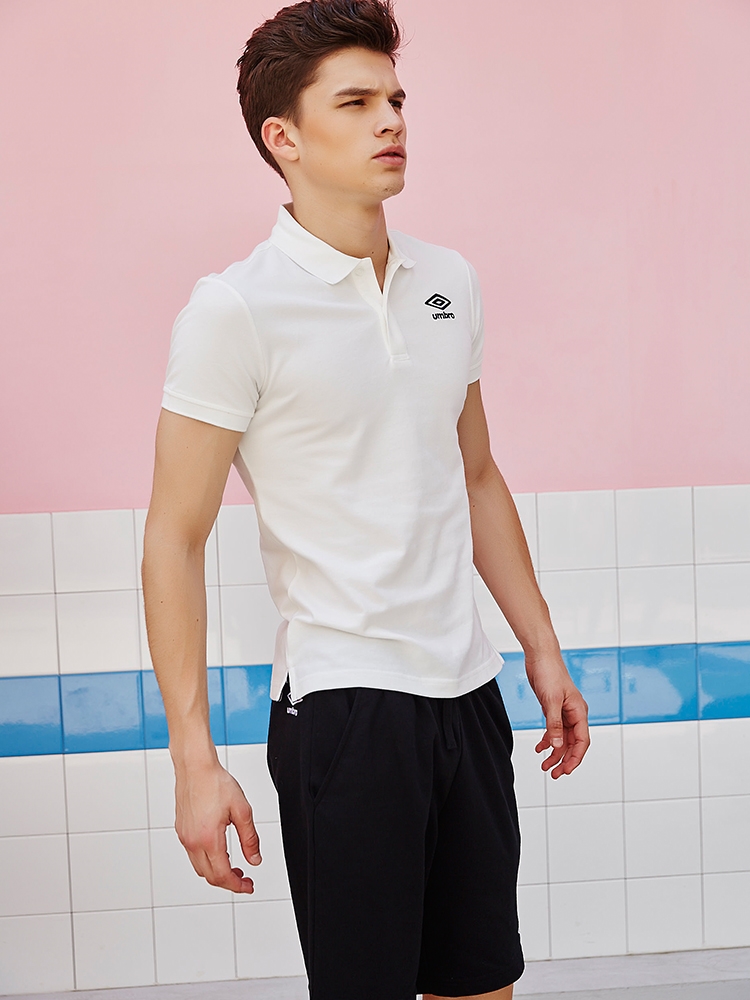 Umbro Yinbao chính hãng đơn giản áo sơ mi polo ngắn tay nam mùa hè Ouwen với áo sơ mi polo thể thao cùng áo - Áo polo thể thao áo polo hồng