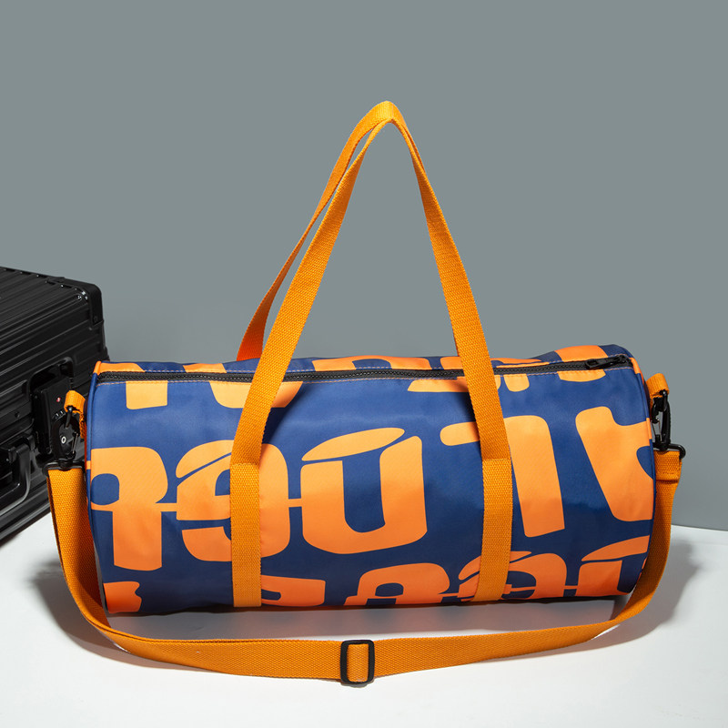 Fitness Bag Men Dry Wet Separation Travel Bag Women Tide Card Sloped Astray Tourist Luggage Bag Sports Training Cylinder Bag