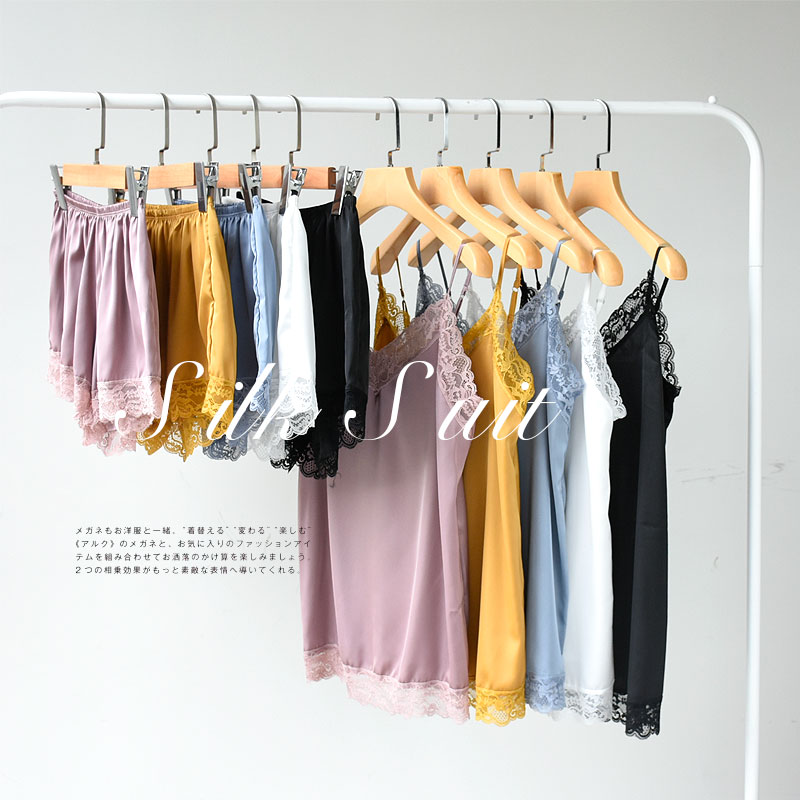 Silk harness pyjamas shorts women's summer Two sets of lace thin models Home Sexy Ice Silk Breathable Pyjamas-Taobao