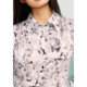 Keyan 2023 spring lapel waist printed chiffon long-sleeved shirt dress