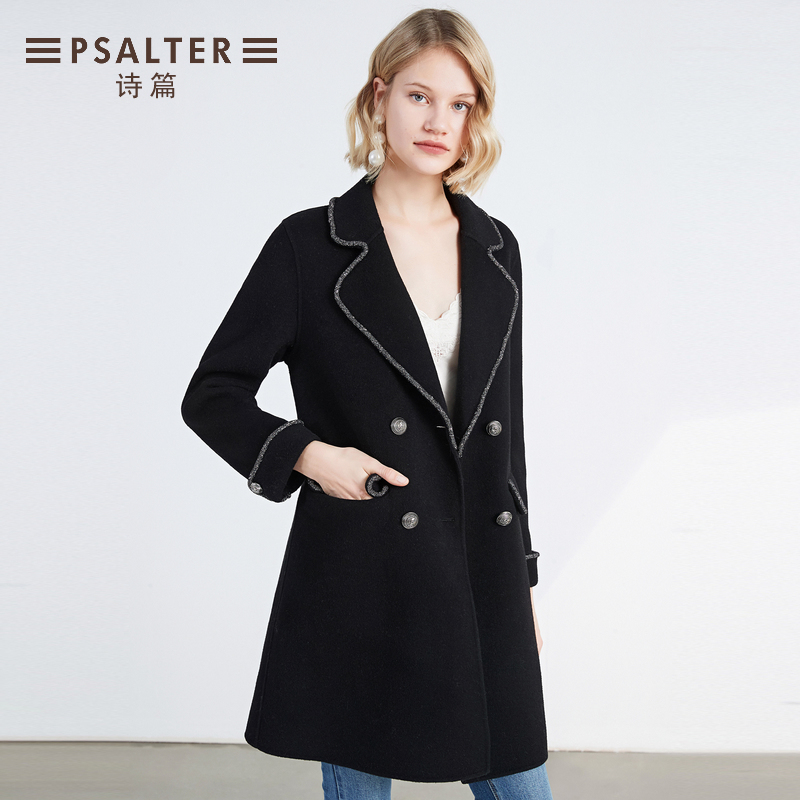 2019 Winter New Vintage Big Lap hình trung-Length Coat Coat bóng Thánh Vịnh nữ