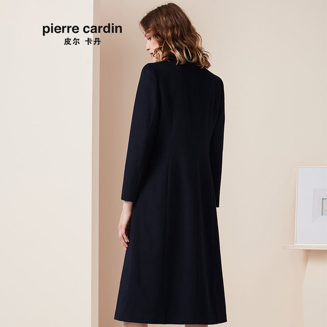 Pierre Cardin ເສື້ອກັນຫນາວຂອງແມ່ຍິງໃນລະດູໃບໄມ້ຫຼົ່ນແລະລະດູຫນາວຂອງເສື້ອຂົນສັດທີ່ມີຄວາມຍາວກາງແລະອົບອຸ່ນ P94CH05N0