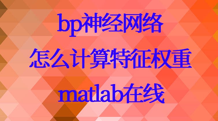 4-35 bp神经网络怎么计算特征权重（matlab在线)视频课程