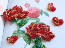 The Red Rose we met) bead embroidery material package rose love brooch with video tutorial