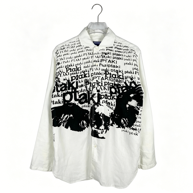 Autonomous 17Ssjunyawatanabepunkptakishirt Black and White Skull Print Long-Sleeved Shirt