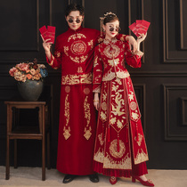 Dragon and phoenix coat Xiuhe dress bride 2021 new wedding Chinese wedding dress couple suit summer wedding dress female