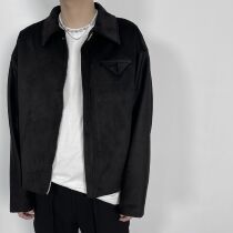 ROOLRREN imported italian suede superior triangular flap inner chest pocket exterior vibe loose jacket jacket