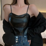 Весенний летний полиуретановый короткий топ с чашечками, в западном стиле, 2023