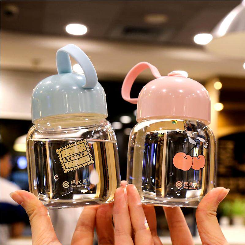 Mini glass cup portable good looking Ins water glass female cute super cute little net red girl heart cup out